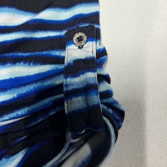 Ellen Tracy Blue Front Zipper Top Sz Medium - Picture 4 of 6